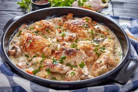 fricassé de poulet au cidre